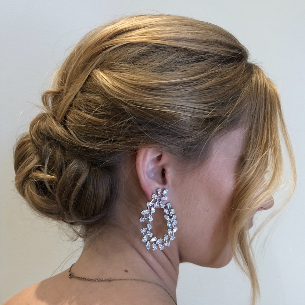 Bridal jeweled earrings, never worn, post back